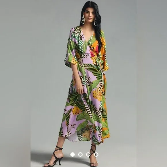 Farm Rio Printed Wrap Dress Size Extra Extra Small XXS